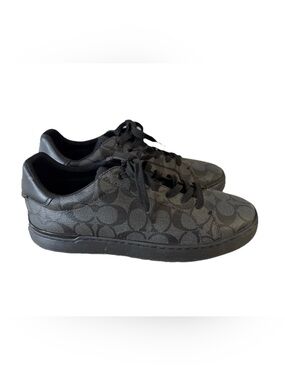 Coach Shoes Mens Size 9D Black Signature G4949 Low Top Sneakers  Logo Leather